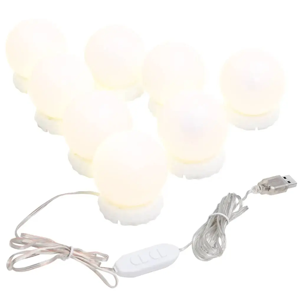 mirror light with 8 LED bulbs, warm white and cool white