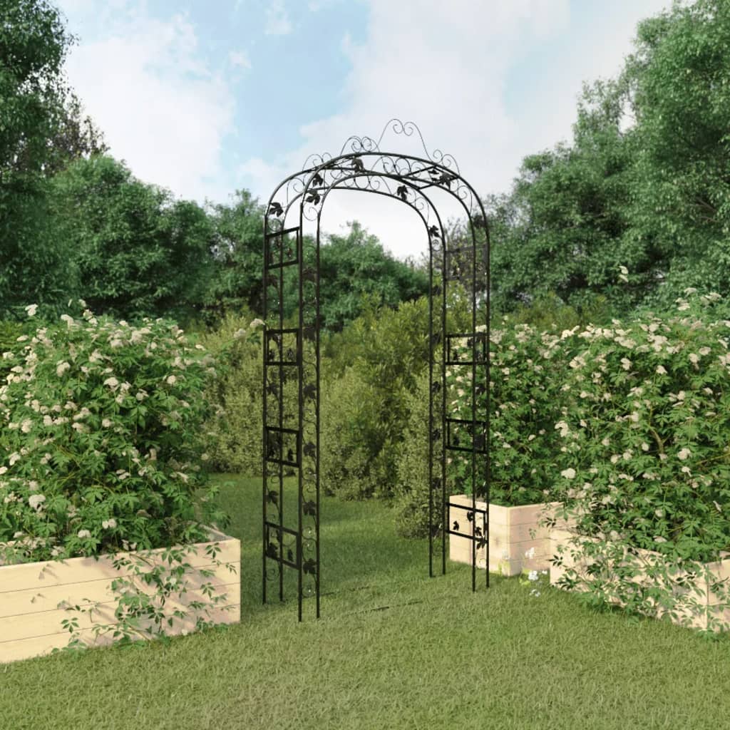  Garden Arch Black 116x45x240 cm Steel