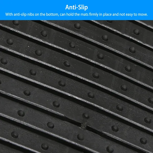 4Pcs Automotive Floor Mats Front And Rear PVC Rubber Floor Mats Heavy Duty Drive Vehicle Car Mats With Trimmable Design Fit Most Cars SUVs Trucks