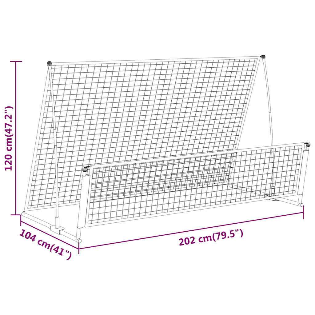 2-in-1 Rebounder and Football Goal 202x104x120 cm Steel