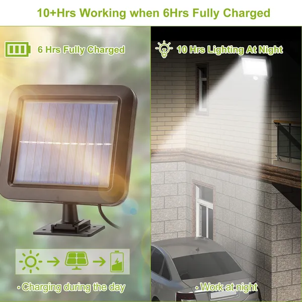 Solar Powered Wall Lights Outdoor 100 LED Beads Motion Sensor Lamp IP65 Waterproof Dusk To Dawn Sensor Light - Image 4