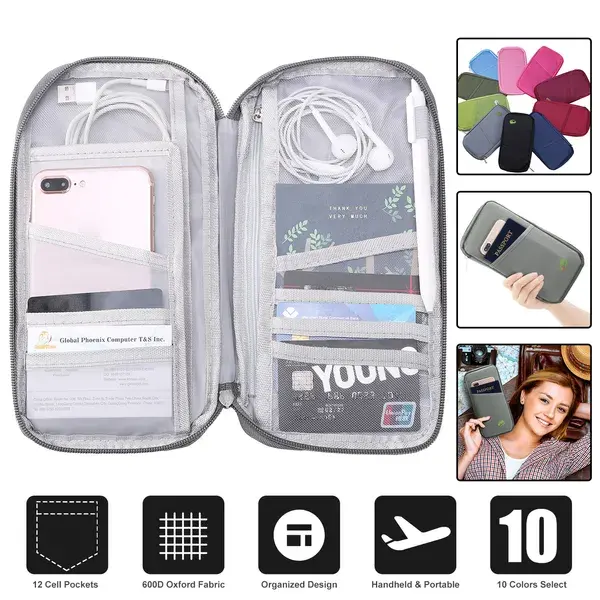 Travel Passport Wallet 12Cells Ticket ID Credit