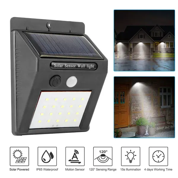 Solar Light 20 LEDs Outdoor PIR Motion