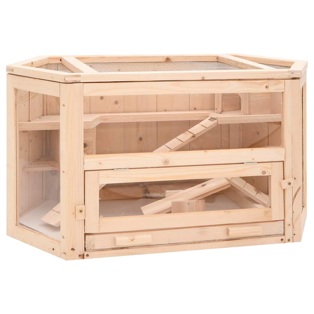 Hamster Cage 80x40x43 cm Solid Fir Wood Default - Shop at LoveMi