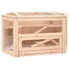 Hamster Cage 80x40x43 cm Solid Fir Wood - View 1