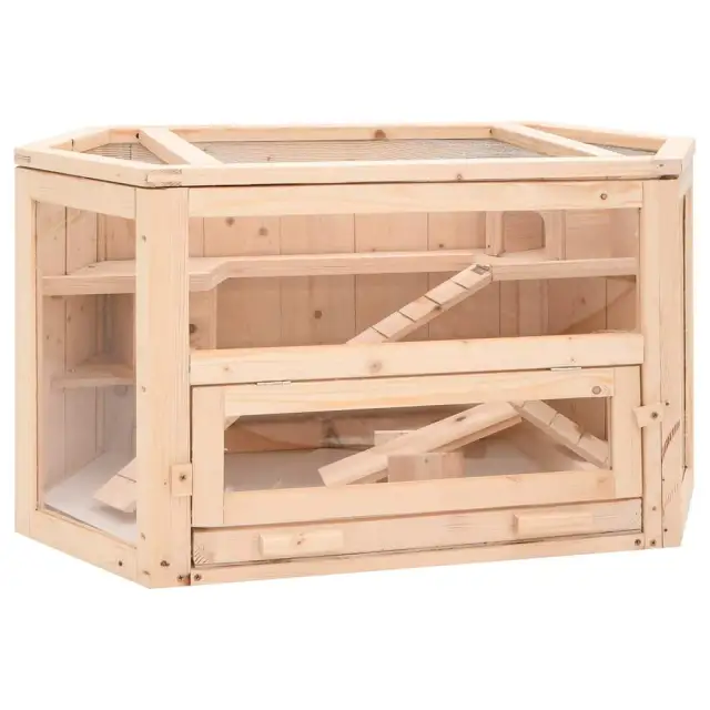 Hamster Cage 80x40x43 cm Solid Fir Wood - Shop at LoveMi