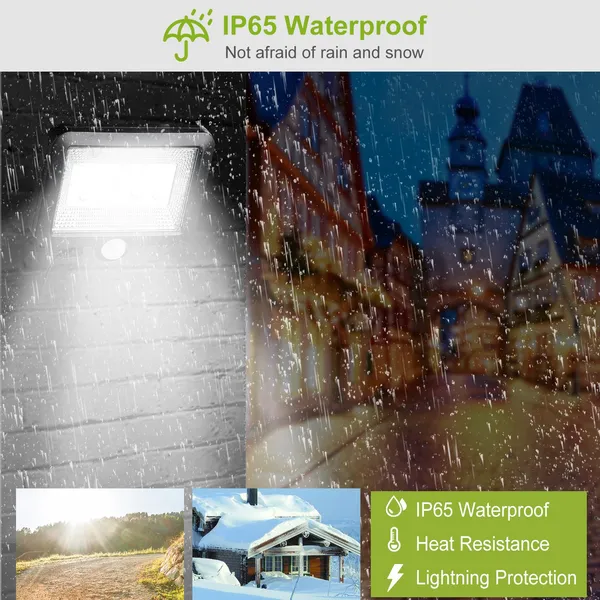 Solar Powered Wall Lights Outdoor 100 LED Beads Motion Sensor Lamp IP65 Waterproof Dusk To Dawn Sensor Light - Image 3