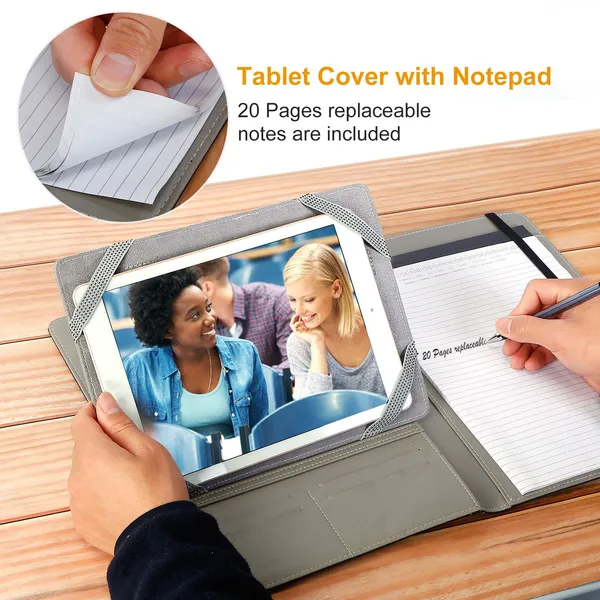 Organizer Case For 9.7in Tablet PC Business Tablet Portfolio With A5 Notepad Paper Pad Card Holder
