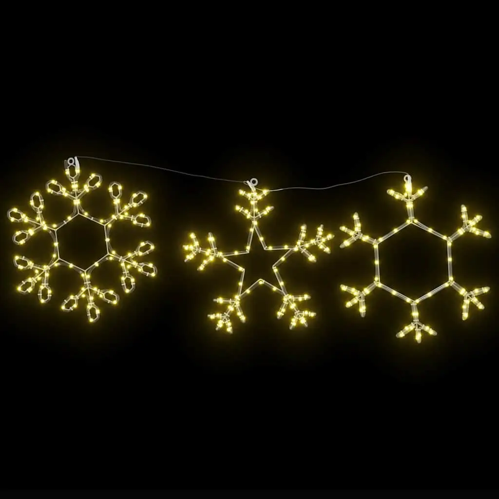Christmas Snowflake with 252 Warm White LEDs, 45 x 38 cm, PVC