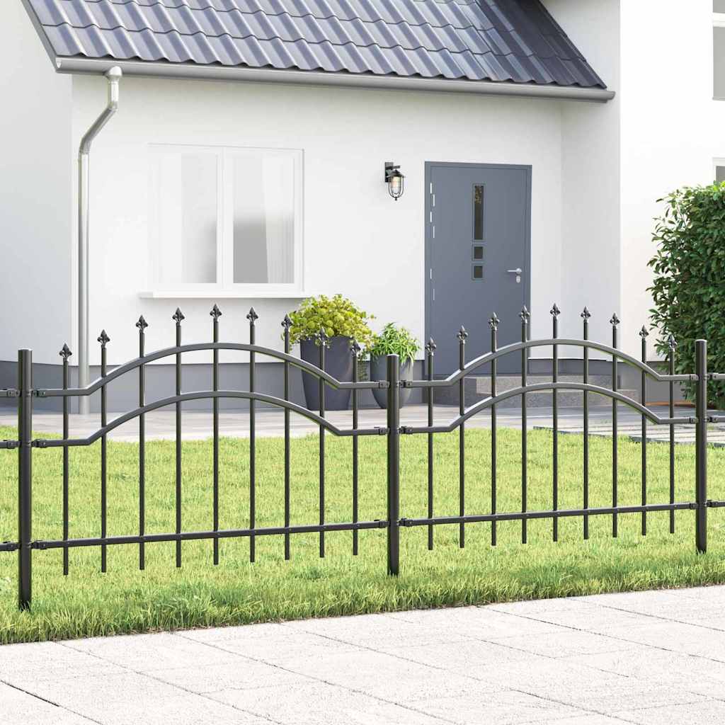 Garden Fence Grey 115 cm Powder Coated Steel Default - Shop at LoveMi