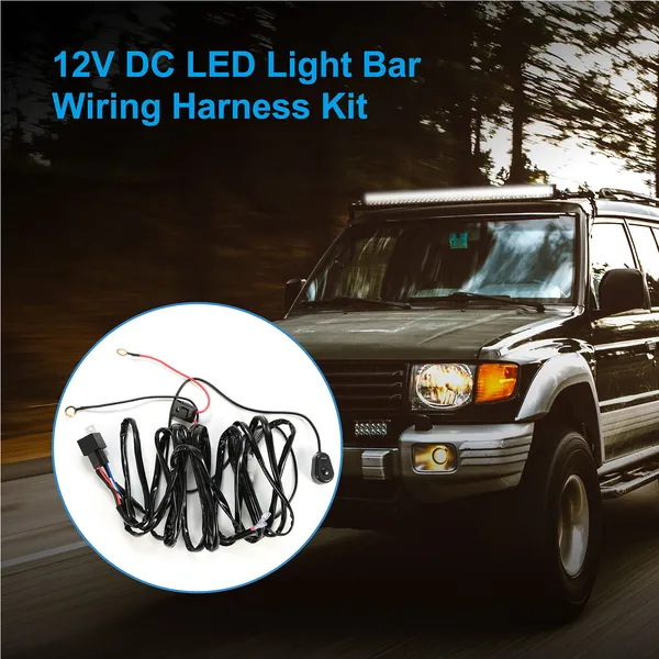 LED Light Bar Wiring Harness Kit 280W 12V 40A Power Relay Fuse On Off Switch 10ft Length Universal Fitment Light Bar Accessories - Image 2