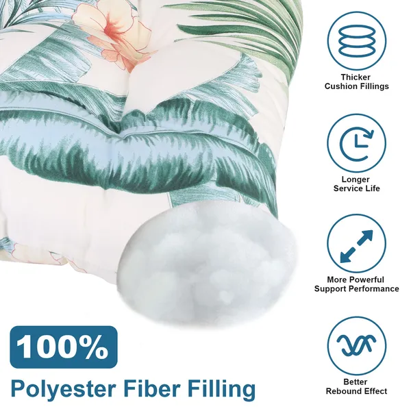 Waterproof Rocking Chair Cushion Upper And Lower Back And Seat Sets With Non-Slip Ties Oxford Cloth Surface Polyester Filling Comfortable For Indoor Home Office Car