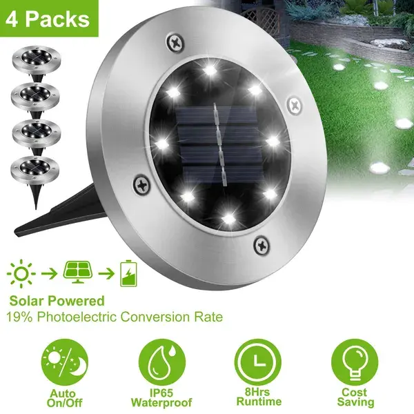 Solar Powered Ground Light Outdoor IP65 Waterproof