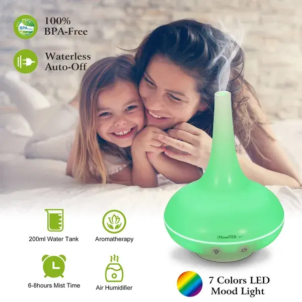 Ultrasonic Cool Mist Humidifier 200ml Aroma Essential