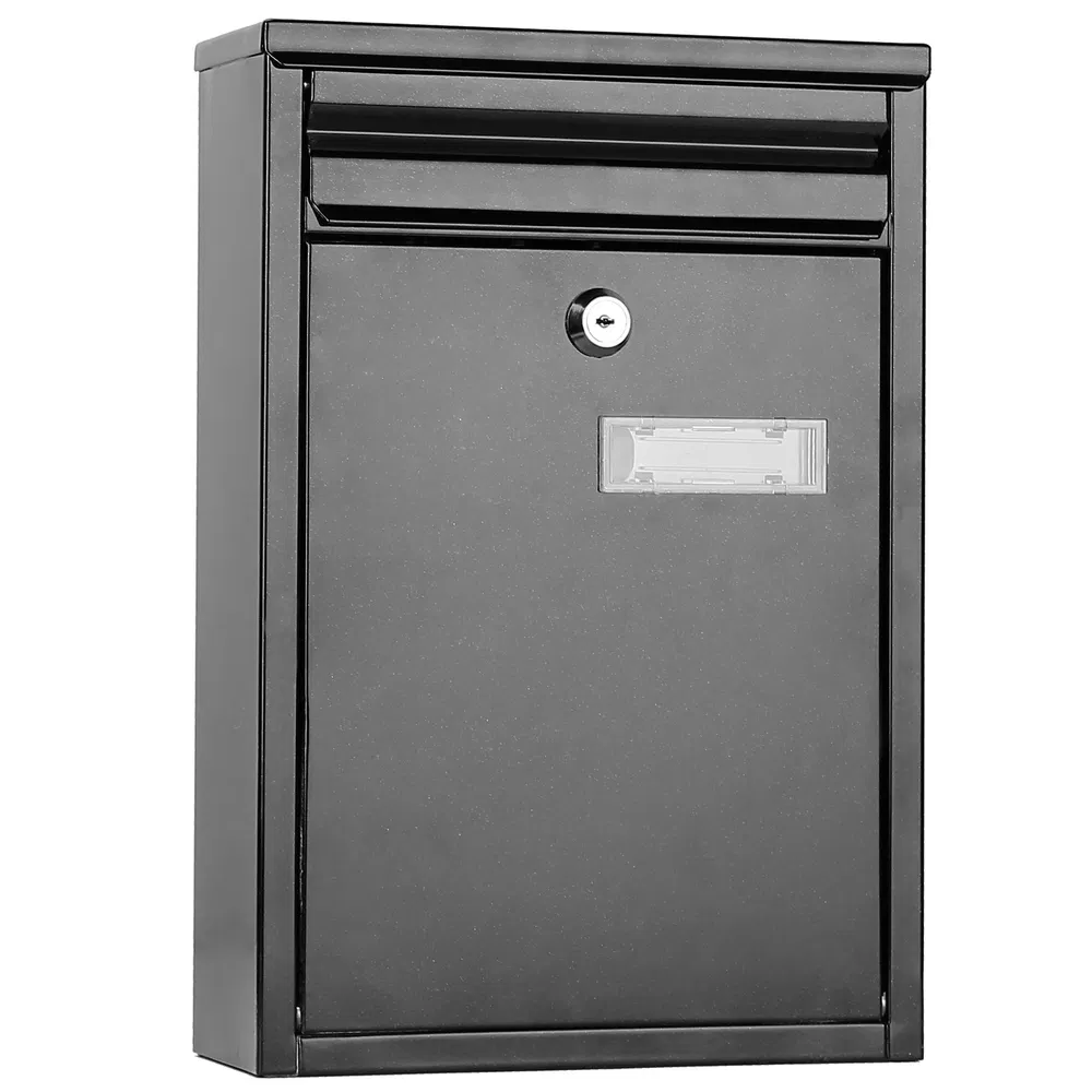 Wall Mount Mailbox Lockable Galvanized Iron Letter Post Box Locking Security Dro