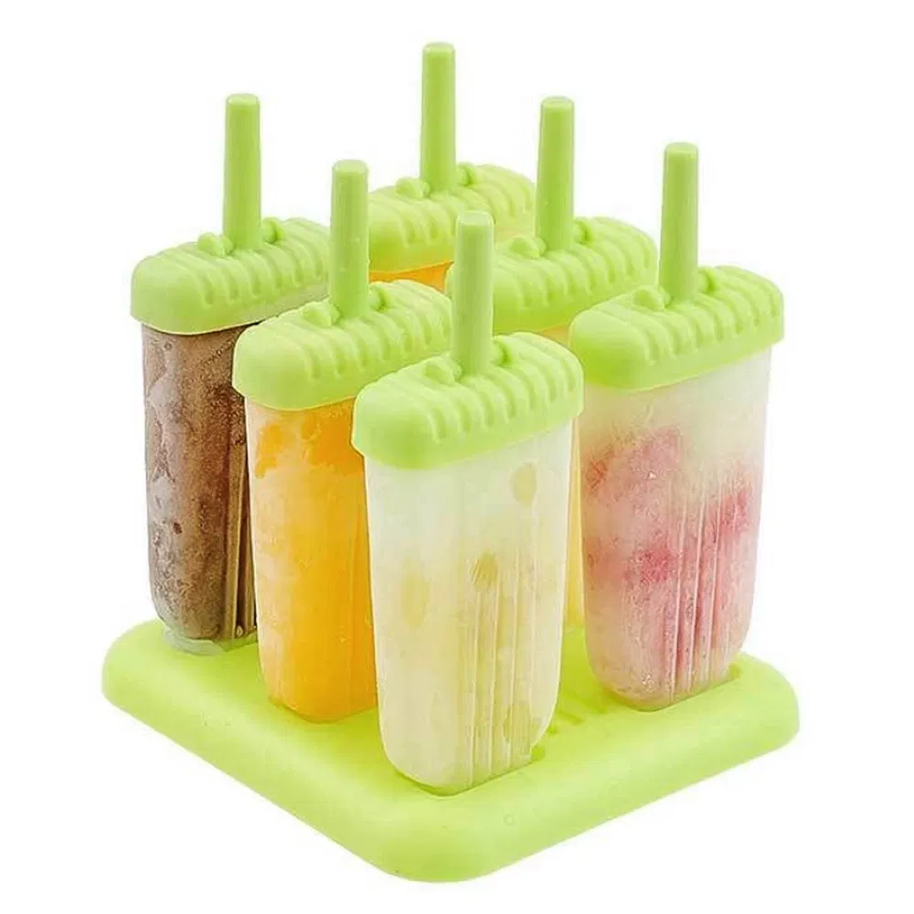 6Pcs Popsicle Molds Reusable Ice Cream DIY Ice Pop Maker Ice Bar Maker Plastic P