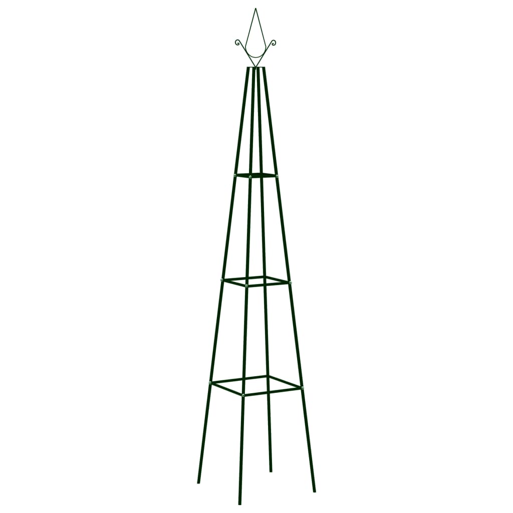    Garden Trellises, 2 Pieces, Dark Green, 35x35x195 cm, Iron