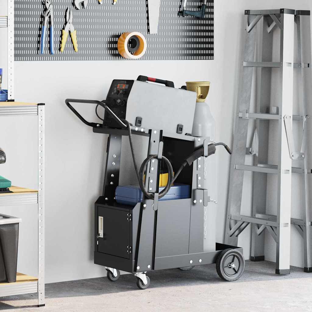 Welding Trolley Black 90 x 46 x 96 cm Steel – default