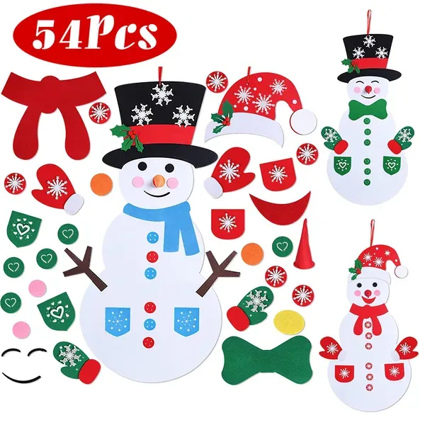 Felt Christmas Snowman Set DIY Hanging Decorations