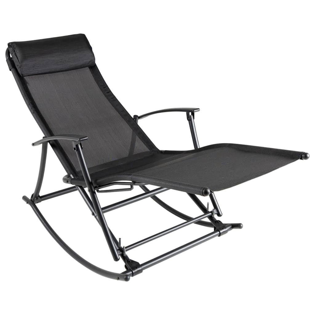 Garden Rocking Chair Steel and Textilene Black Default - Shop at LoveMi