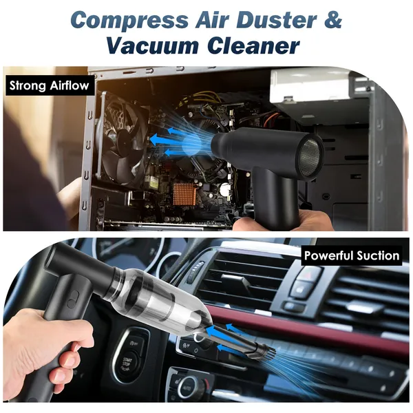Compressed Air Duster Brushless Motor 250000RPM Stepless Variable Speed 10000mAh Battery Cordless Dust Blower Vacuum Cleaner Portable Jet Dry Blower For PC Keyboard Car Home