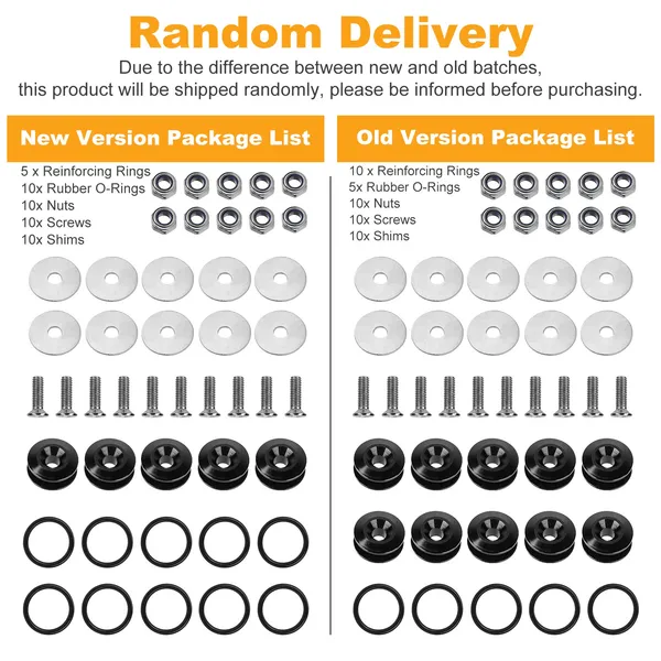 5Set Car Quick Release Bumper Fasteners Front Rear Bumper Holders Trunk Fender Hatch Lids Kit