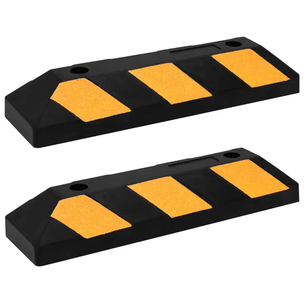Reflective Parking Blocks, 2 pcs., 56x15x10 cm, Rubber