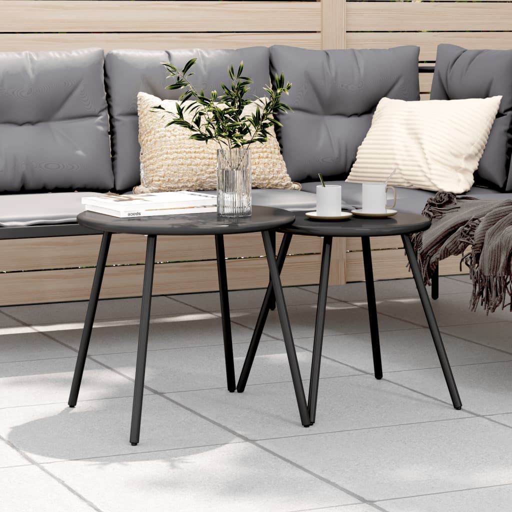 Garden Coffee Table, , Round, Black Powder Coated Steel Default - Shop at LoveMi