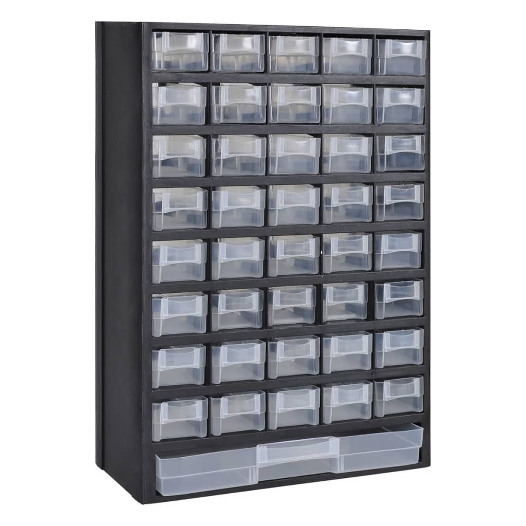 41-compartment plastic storage cabinet