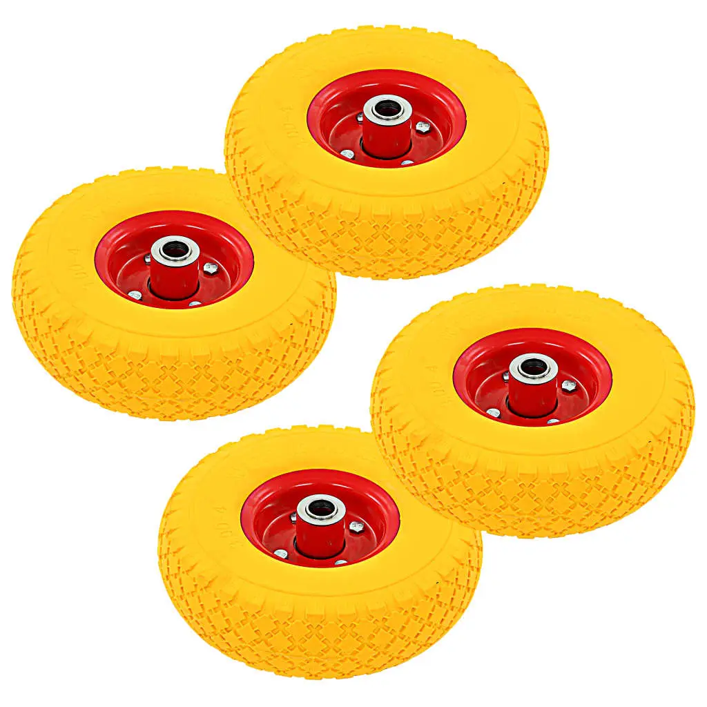 Sack Truck Wheels, 4 pcs. PU Solid Rubber Tires 3.00-4