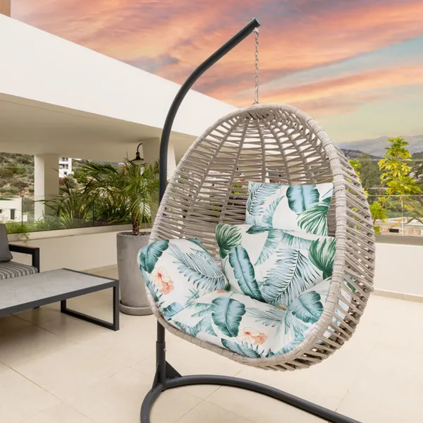 Egg Chair Cushion Hanging Basket Seat Cushion Thicken Soft Egg Swing Chair Pad Hanging Egg Chair Cushion With Headrest