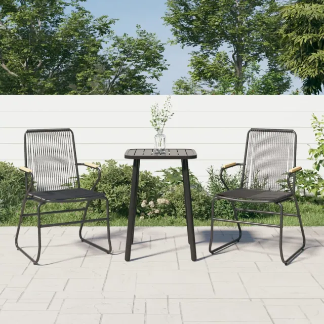 Garden Chairs, ., Black, 58x59x85.5 cm, PVC Rattan - Shop at LoveMi