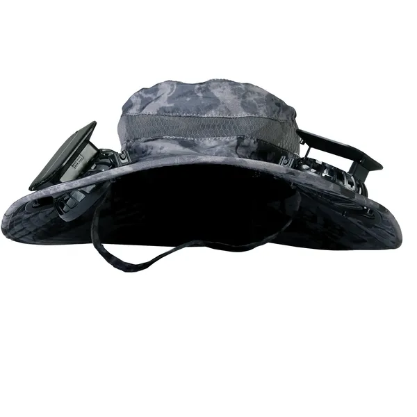 Outdoor Wide Brim Sun Hat With 2 Rechargeable Fans Solar Powered 3 Wind Speeds UPF50+ Breathable Waterproof Nylon Mesh Outdoor Hat For Hiking Camping Hunting Fishing