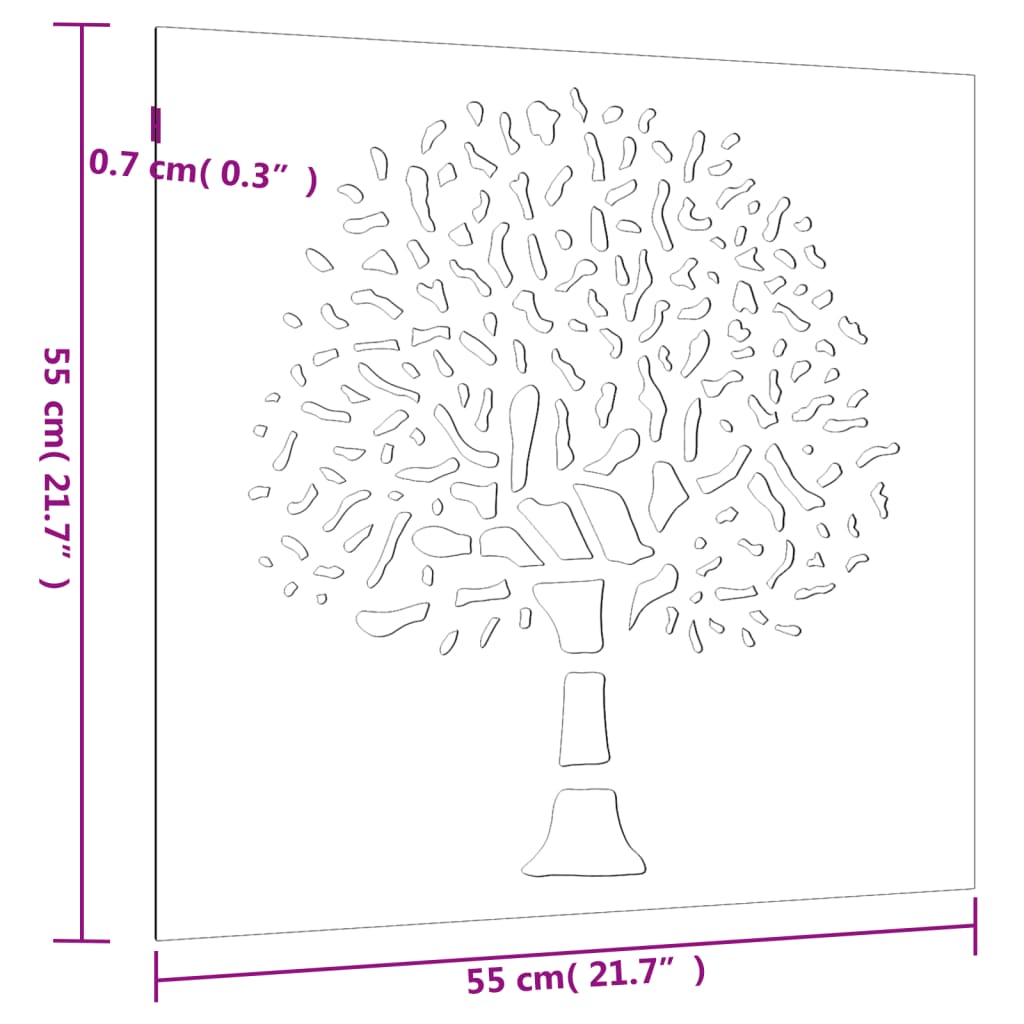 Cortenstahl Wanddekoration Baum – Bild 8
