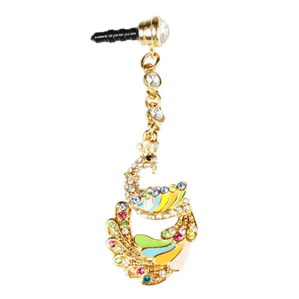 Colorful Crystal Diamond Phoenix Dust Cap Pendant