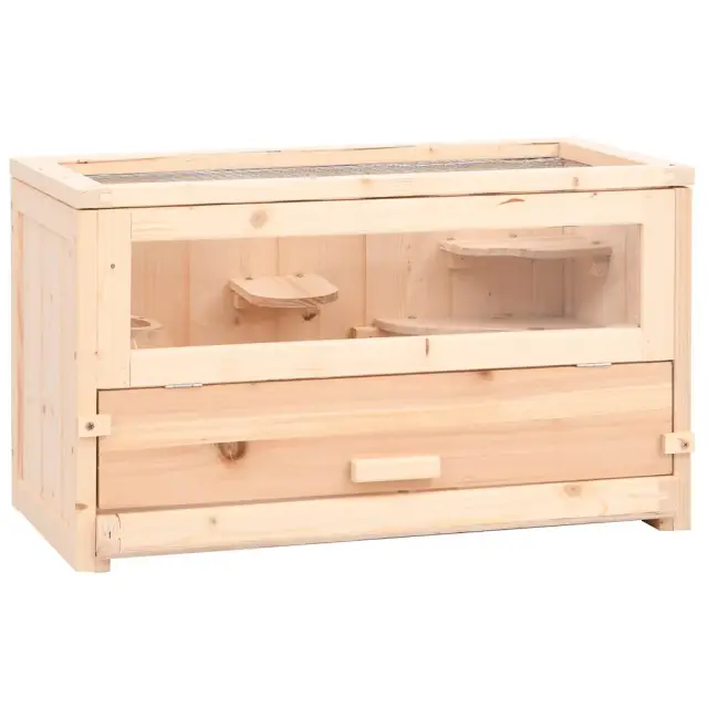 Hamster Cage 60x30x35 cm Solid Fir Wood - Shop at LoveMi