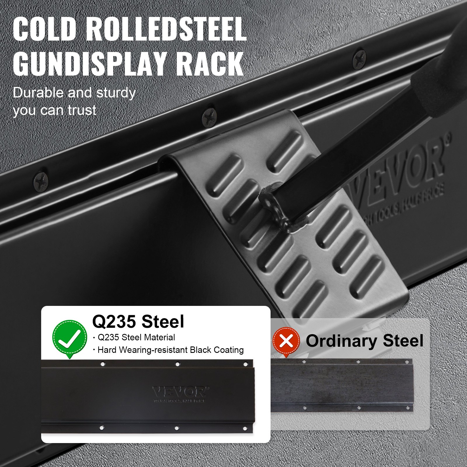 Gun Rack, Indoor Gun Rack Wall Mount, 6-Slot Vertical Rifle