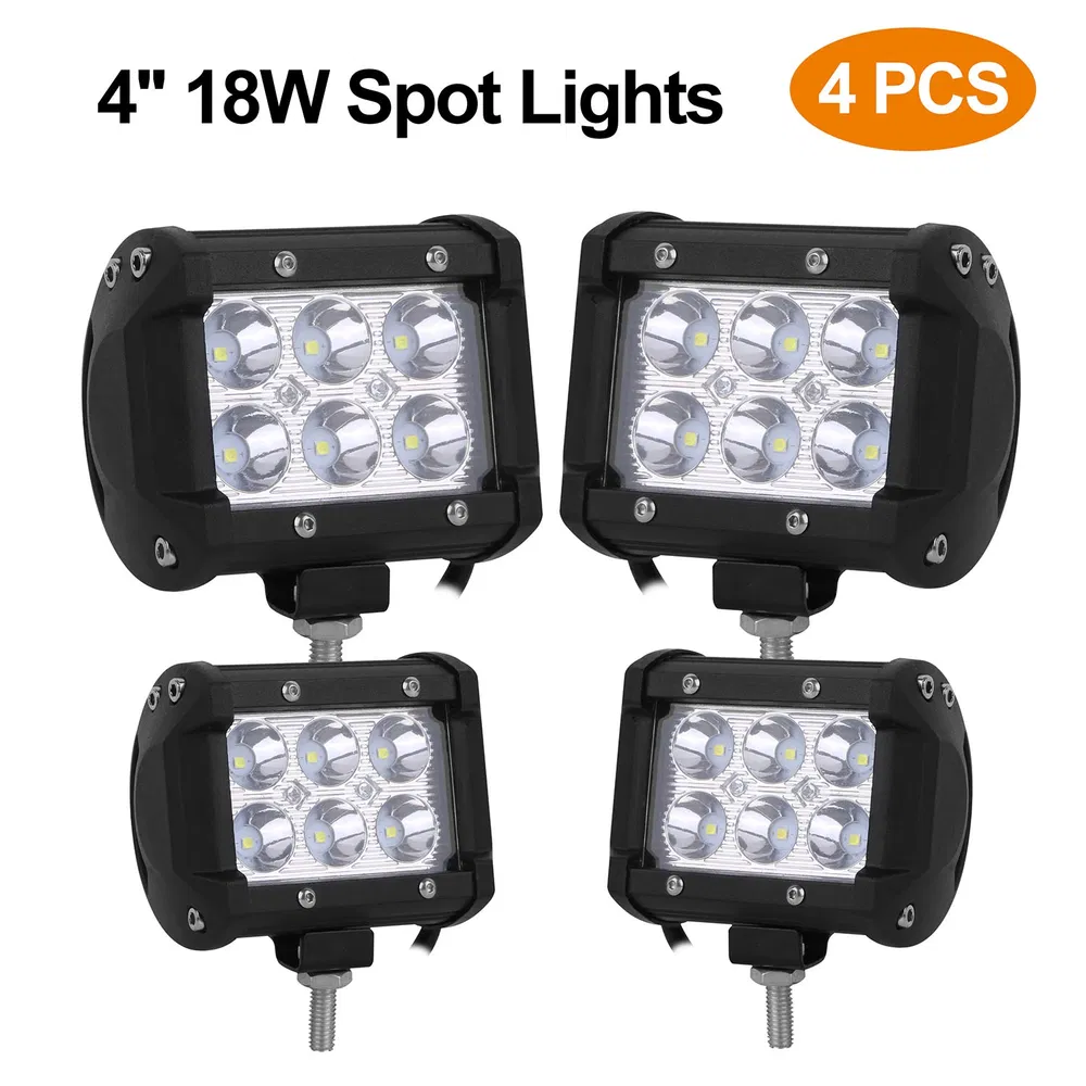 4 PCS 4in 18W Dual Row LED Spot Light Pod Cube Light – Black