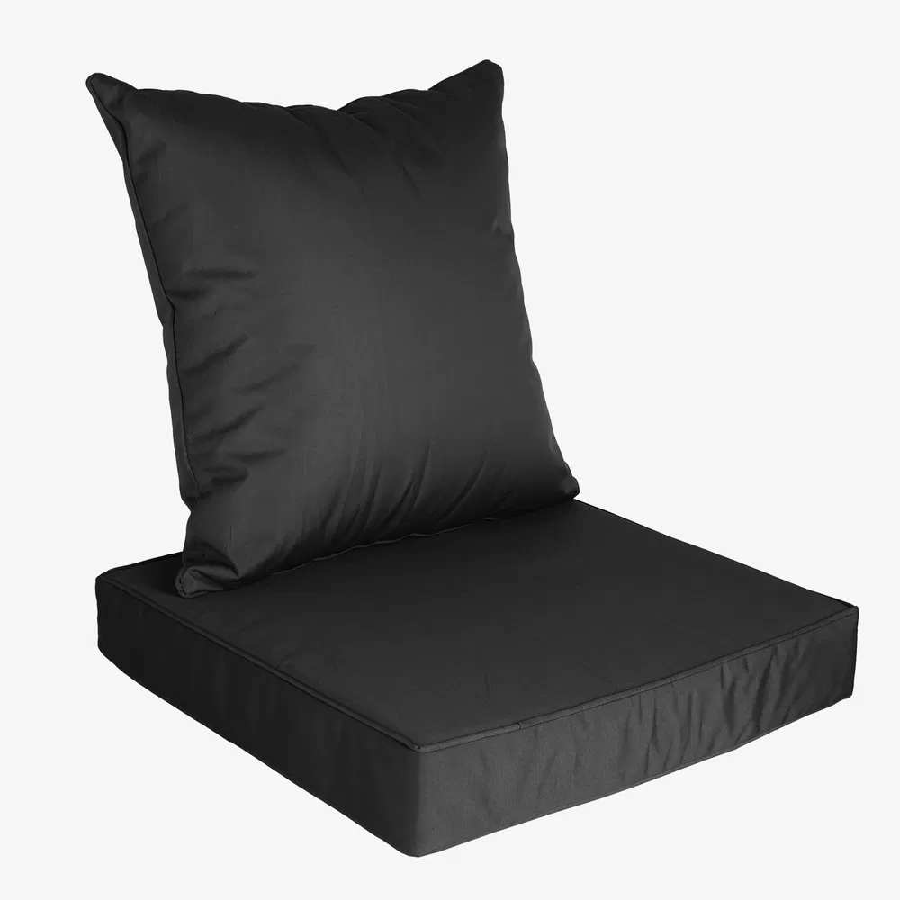 Outdoor Seat Cushion Set Waterproof Patio Furniture Cushion And Back Pillow Fade Resistant Deep Seat Set Chair Pad With Removable Cover For Chair Sofa Couch