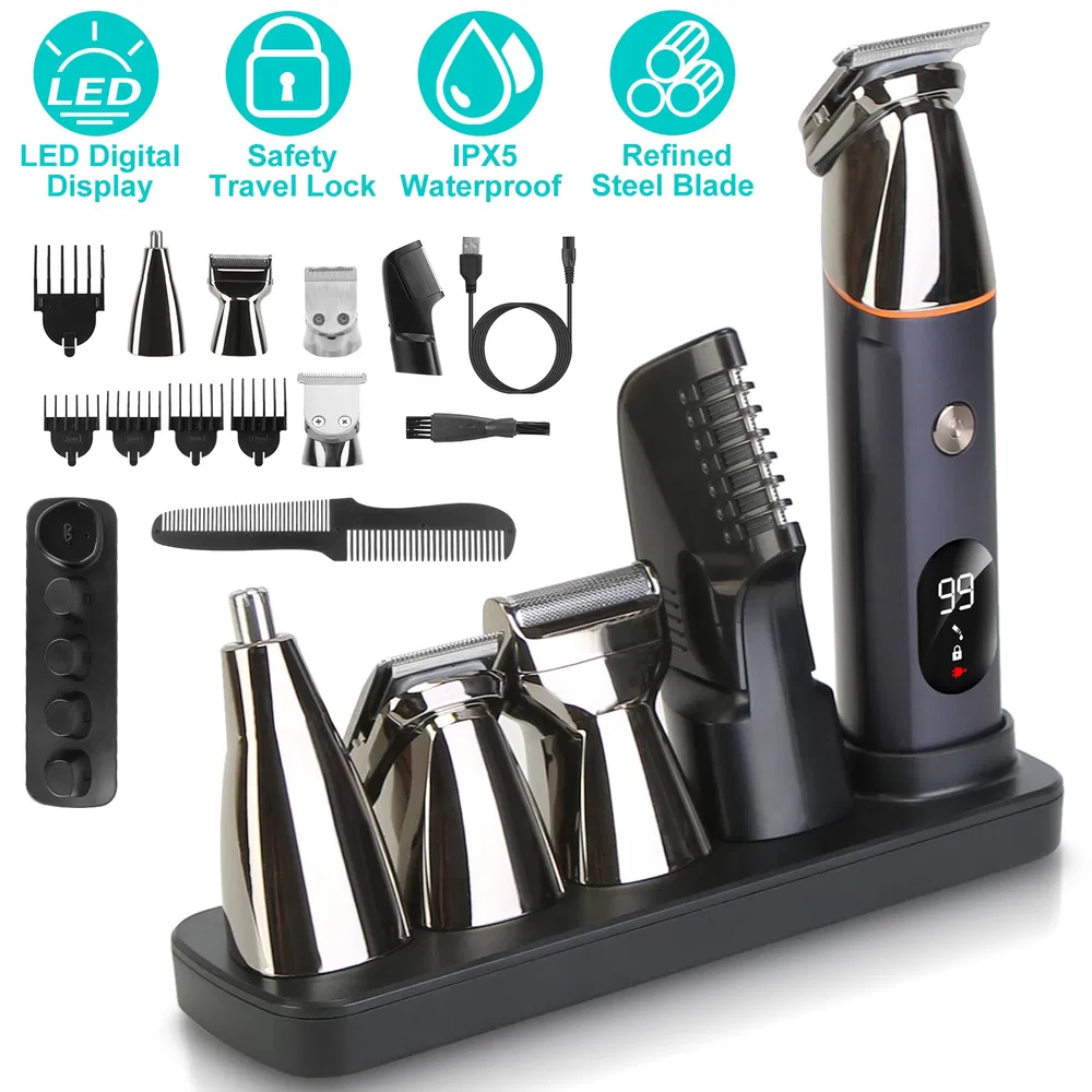 All In One Beard Trimmer For Men With 5 Trimmer Heads IPX5 W