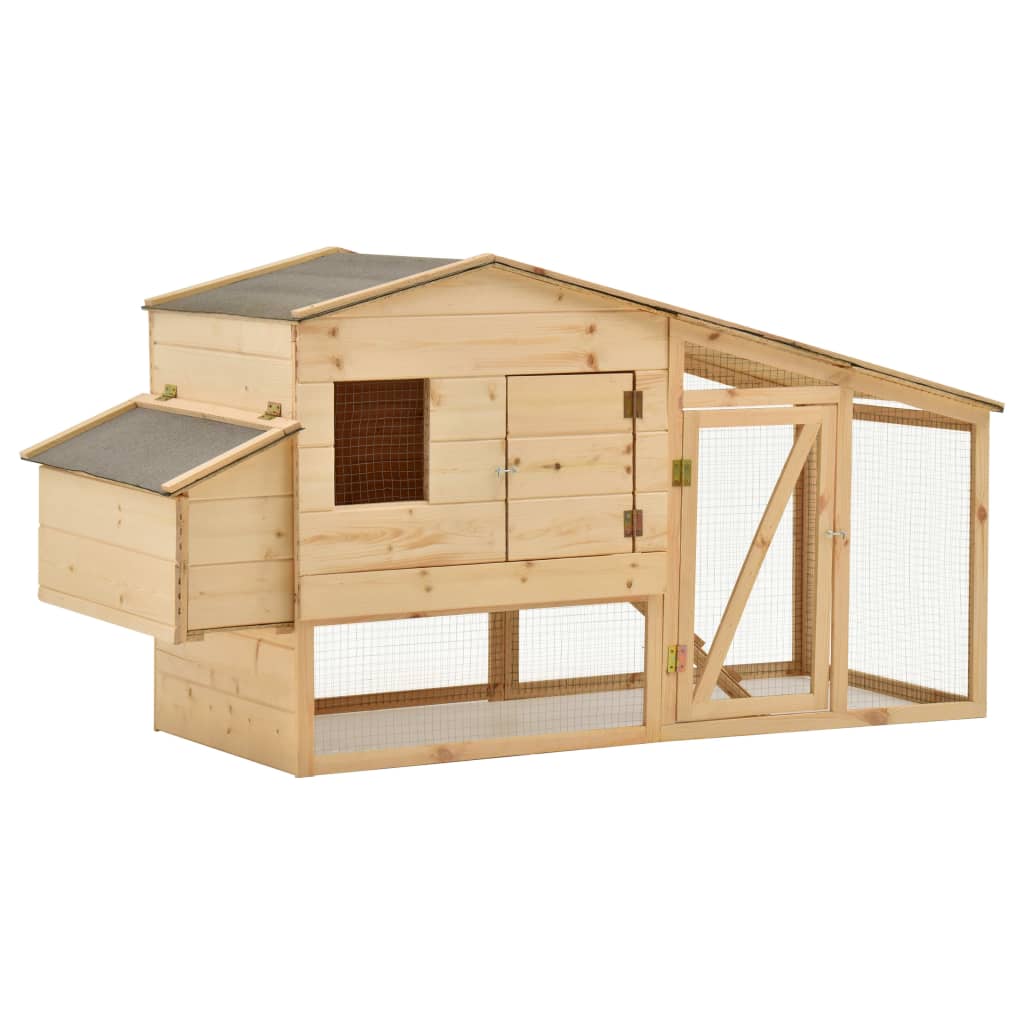 Chicken Cage Solid Pine Wood 178x67x92 cm Default - Shop at LoveMi