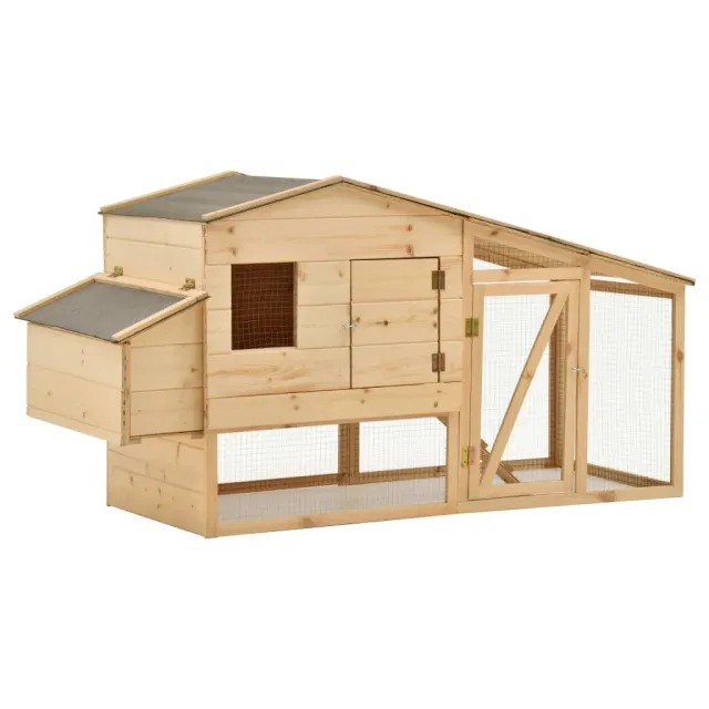 Chicken Cage Solid Pine Wood 178x67x92 cm - Shop at LoveMi
