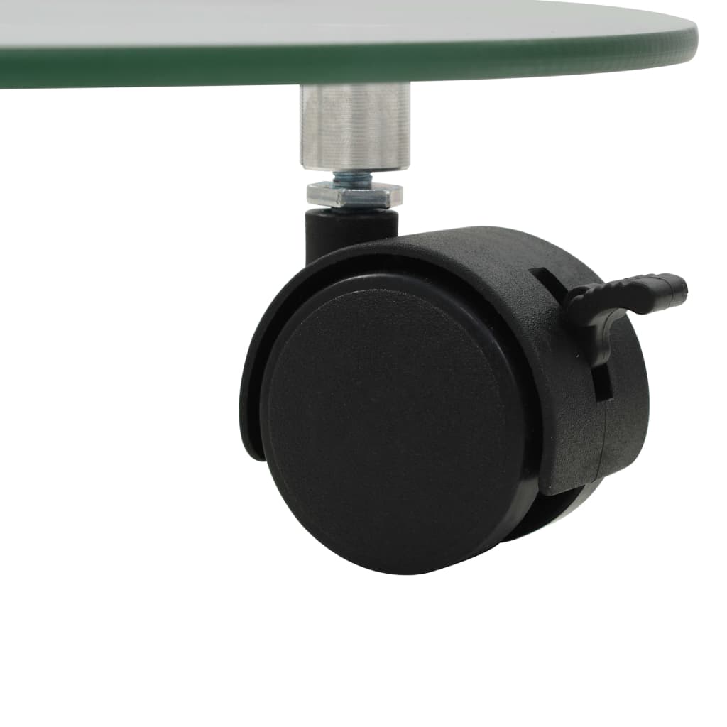 Rollbare Pflanzenständer aus gehärtetem Glas mit 360°-Schwenkrollen und Bremse für einfaches Umstellen der Pflanzen_voghion.com