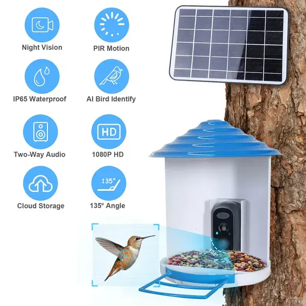 Smart Bird Feeder With Solar Powered Camera