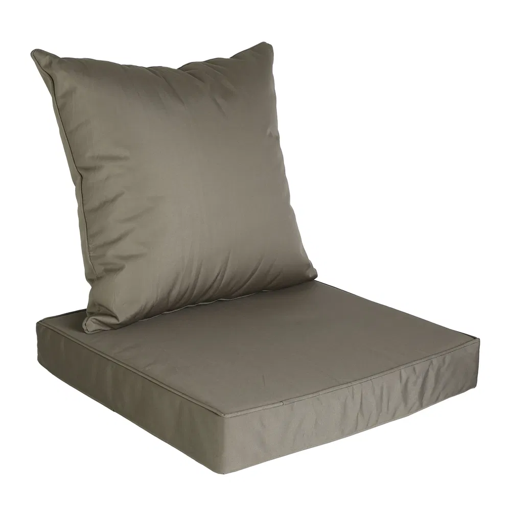 Outdoor Seat Cushion Set Waterproof Patio Furniture Cushion And Back Pillow Fade Resistant Deep Seat Set Chair Pad With Removable Cover For Chair Sofa Couch