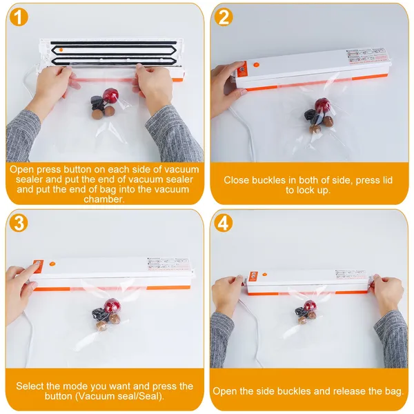 Electric Vacuum Sealer Machine Household Automatic Food Vacuum Sealer Quick Sealing System Machine — foto 5