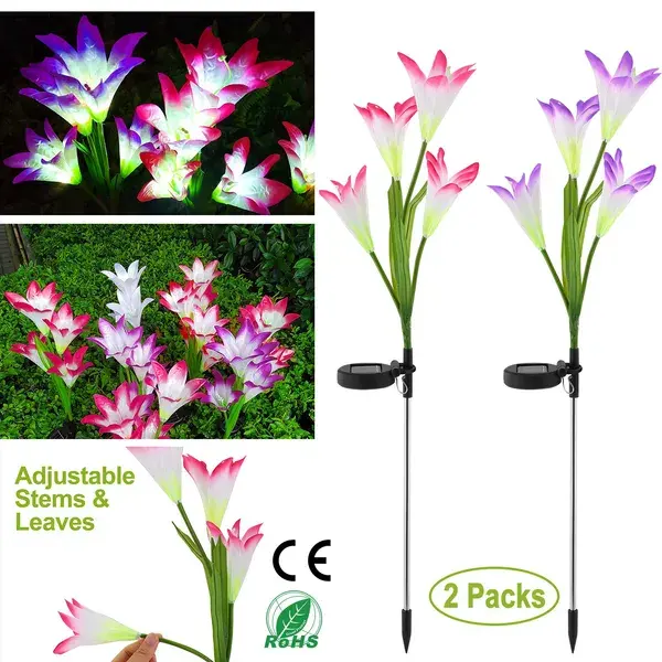 Solar Garden Lights Outdoor Lily Flower LED