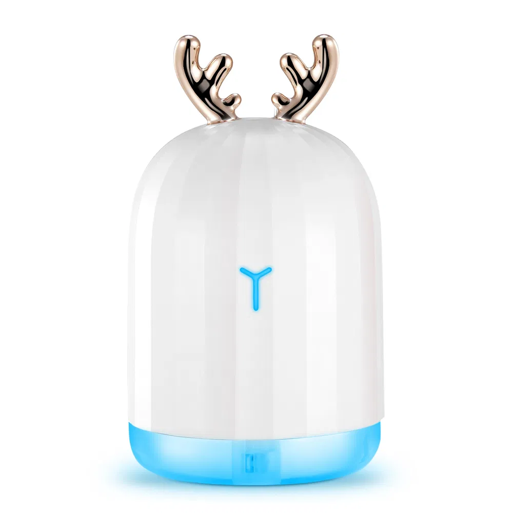 220ml Ultrasonic Cool Mist Humidifier Cute Deer Air Diffuser 7 Color LED Light
