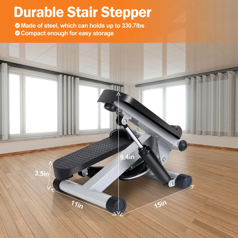 Mini Stair Stepper Exercise Machine LCD Monitor 330lb Resistance Bands Home Gym
