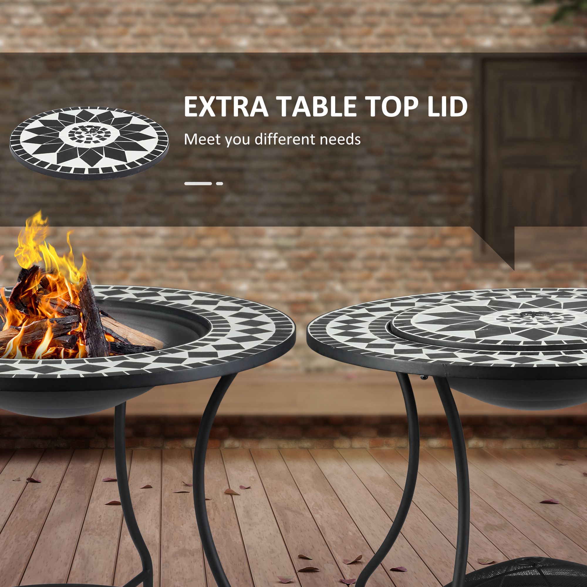 30″ Outdoor Fire Pit Dining Table